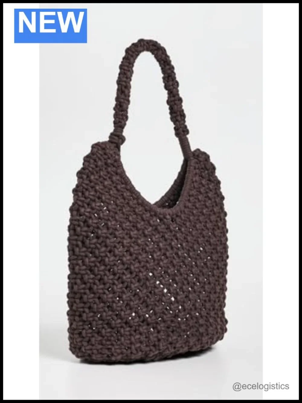 Madewell Large Rope Pouchette Knit Hobo Bag Gold Beads 13in